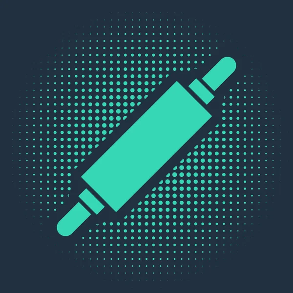 Green Rolling Pin Icon Isolated Blue Background Abstract Circle Random — 스톡 벡터