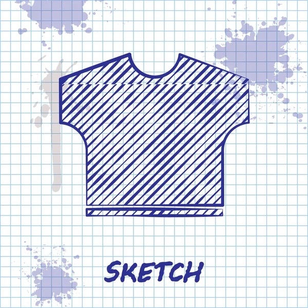 Skiss Linje Shirt Ikon Isolerad Vit Bakgrund Vektor Illustration — Stock vektor