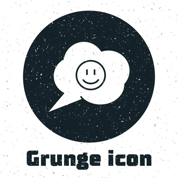 Burbuja Grunge Speech Con Icono Cara Sonrisa Aislado Sobre Fondo — Archivo Imágenes Vectoriales