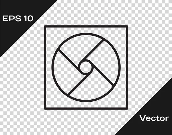 Sort Linje Ventilation Ikon Isoleret Gennemsigtig Baggrund Illustration Vektor – Stock-vektor
