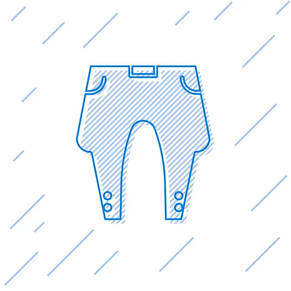 Pantalon Ligne Bleue Icône Isolée Sur Fond Blanc Illustration Vectorielle — Image vectorielle