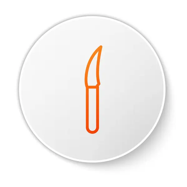 Иконка Orange Line Knife Выделена Белом Фоне Символ Столовых Приборов — стоковый вектор
