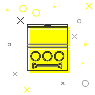 Beyaz arka planda izole edilmiş fırça ikonu olan gri çizgi göz gölgesi paleti. Vektör İllüstrasyonu