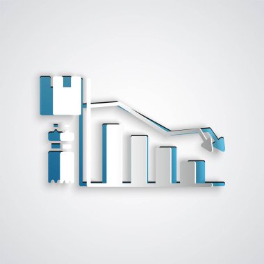 Kağıt kesiği Ekoloji bilgi simgesi gri arkaplanda izole edildi. Kağıt sanatı tarzı. Vektör İllüstrasyonu