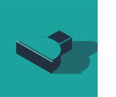 Kabza simgesine sahip Isometric Kettle yeşil arka planda izole edildi. Çaydanlık ikonu. Vektör İllüstrasyonu