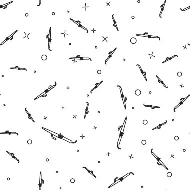 Saç ikonu için siyah çizgi saç maşası beyaz arka planda izole edilmiş pürüzsüz desen. Saç düzleştirici ikonu. Vektör İllüstrasyonu