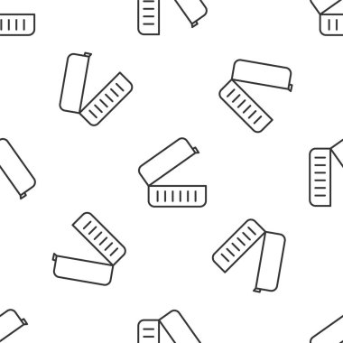 Gri çizgi beslenme çantası simgesi beyaz arka planda izole edilmiş kusursuz desen. Vektör İllüstrasyonu