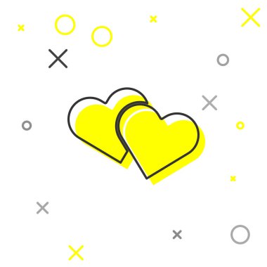 Gri çizgi kalp ikonu beyaz arkaplanda izole edildi. Romantik sembol, bağlanma, tutku ve düğün. Sevgililer Günü sembolü. Vektör İllüstrasyonu