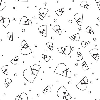 Siyah çizgi saman ve tırmık ikonu Bale beyaz arka planda izole edilmiş pürüzsüz desen. Vektör İllüstrasyonu