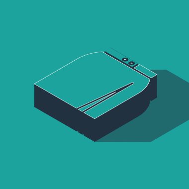 Isometric Etek simgesi yeşil arkaplanda izole edildi. Vektör İllüstrasyonu