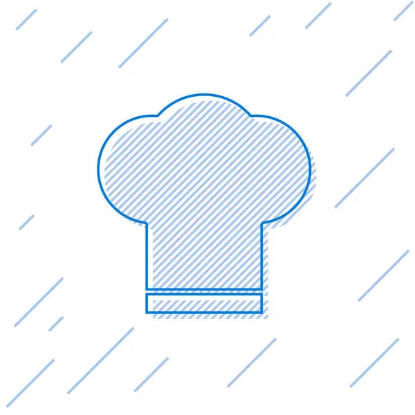배경에 파란색 요리사 아이콘입니다 기호입니다 모자를 요리합니다 일러스트레이션 — 스톡 벡터