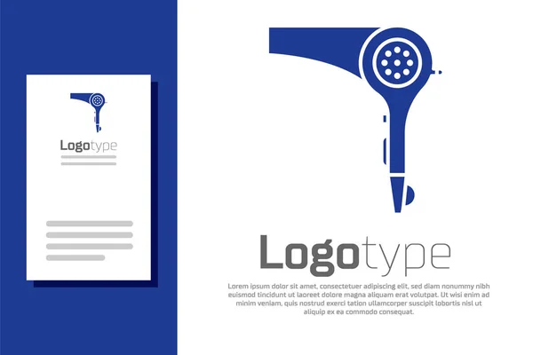 Icono Secador Pelo Azul Aislado Sobre Fondo Blanco Señal Secador — Archivo Imágenes Vectoriales