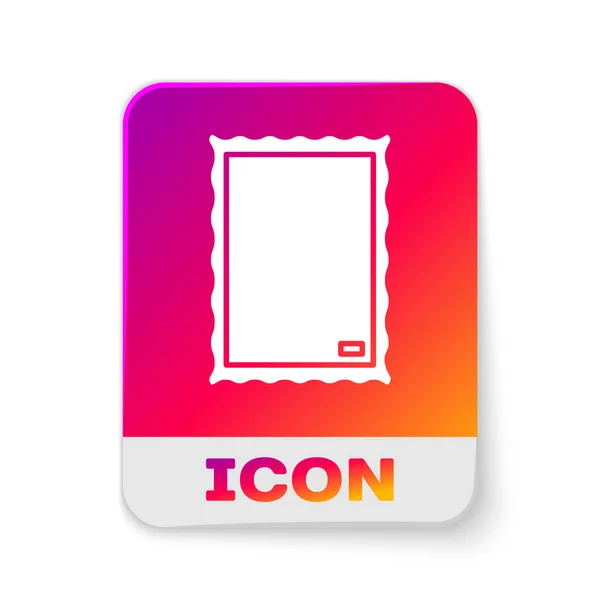 White Picture Icon Isolated White Background Rectangle Color Button Vector — ストックベクタ