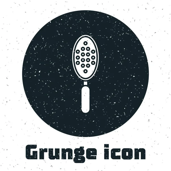 Grunge Hairbrush Icon Isolated White Background Comb Hair Sign Barber — 스톡 벡터