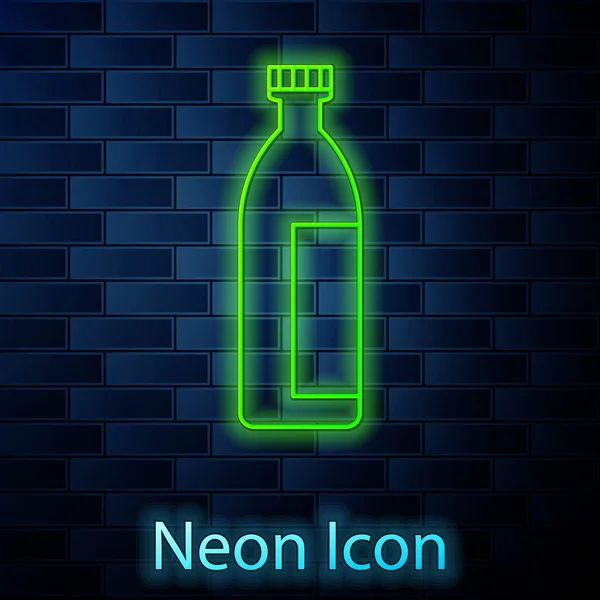 Gloeiende Neon Lijn Cream Lotion Cosmetische Buis Pictogram Geïsoleerd Baksteen — Stockvector