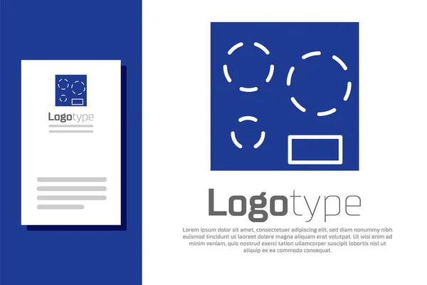 Kék Elektromos Tűzhely Ikon Elszigetelt Fehér Háttérrel Süteménytábla Hob Négy — Stock Vector