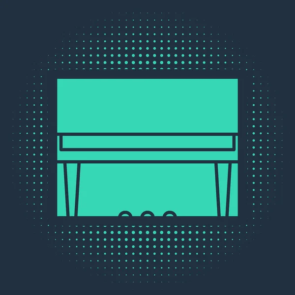 Green Grand Piano Icon Isolated Blue Background Musical Instrument Abstract — 스톡 벡터