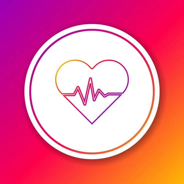 Farblinie Herzfrequenzsymbol Isoliert Auf Farbigem Hintergrund Herzschlagzeichen Herzpuls Symbol Kardiogramm — Stockvektor