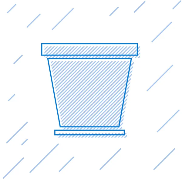 Línea Azul Icono Maceta Aislado Sobre Fondo Blanco Ilustración Vectorial — Archivo Imágenes Vectoriales