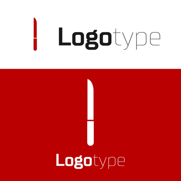 Red Knife Icoon Geïsoleerd Witte Achtergrond Bestek Symbool Logo Ontwerp — Stockvector