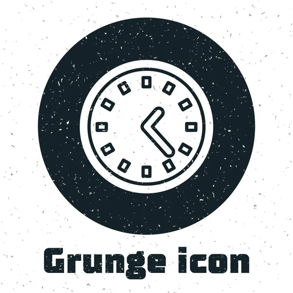 Grunge Clock Icon Isolated White Background Time Symbol Vector Illustration — 스톡 벡터