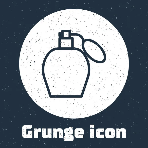 Línea Grunge Icono Perfume Aislado Sobre Fondo Gris Dibujo Vintage — Vector de stock