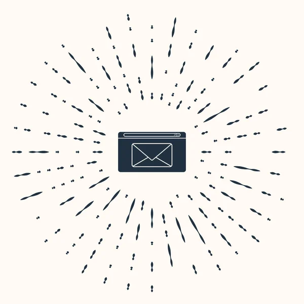 Icône Gris Mail Mail Isolée Sur Fond Beige Mail Symbole — Image vectorielle