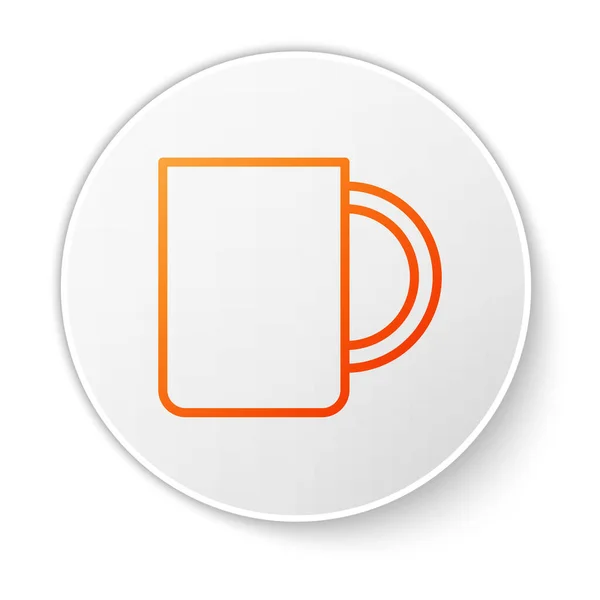 Orange Line Coffee Cup Icon Isolated White Background Tea Cup — Stock Vector