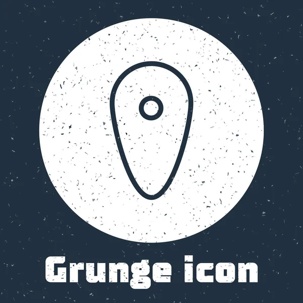 Icono Grunge Line Shield Aislado Sobre Fondo Gris Señal Guardia — Vector de stock