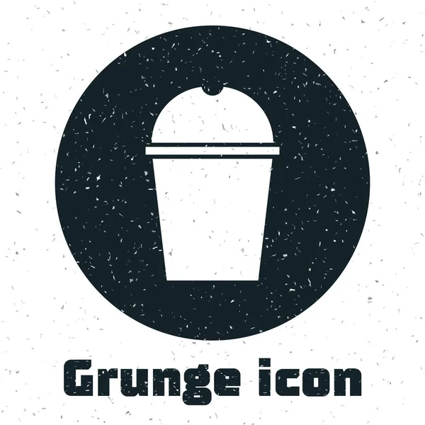 Grunge Χάρτινο Γυαλί Και Νερό Εικονίδιο Απομονώνονται Λευκό Φόντο Αναψυκτικά — Διανυσματικό Αρχείο