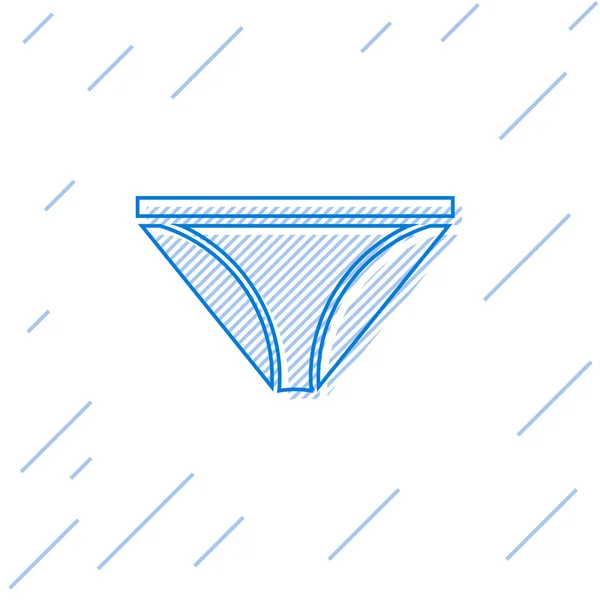 Modrá Čára Pánské Kalhotky Ikona Izolované Bílém Pozadí Mužské Spodní — Stockový vektor