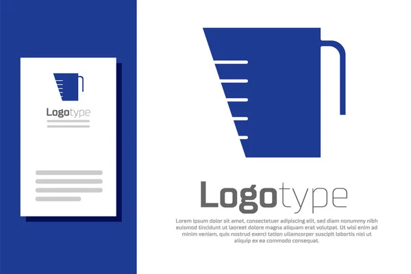 Copo Medição Azul Para Medir Ícone Alimento Seco Líquido Isolado —  Vetores de Stock