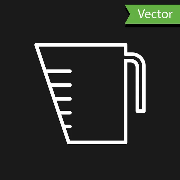 White Line Measuring Cup Measure Dry Liquid Food Icon Isolated — стоковый вектор