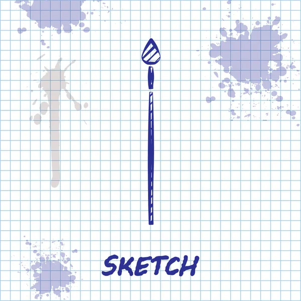 Sketch Line Medieval Spear Icon Isolated White Background Medieval Weapon — 스톡 벡터