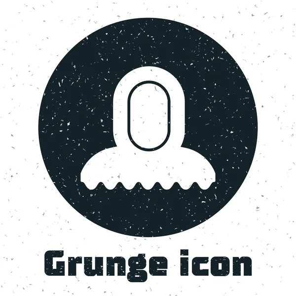 在白色背景上孤立的Grunge中世纪头罩图标 头罩汗衫 病媒图解 — 图库矢量图片