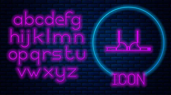 Ragyogó Neon Melltartó Ikon Elszigetelt Téglafal Háttér Női Fehérnemű Neonfény — Stock Vector