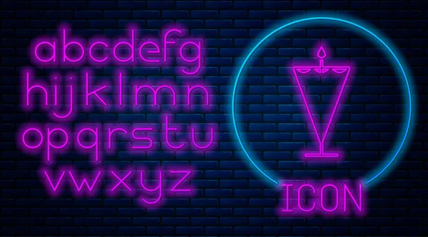 Ragyogó Neon Középkori Zászló Ikon Elszigetelt Téglafal Háttér Ország Állam — Stock Vector