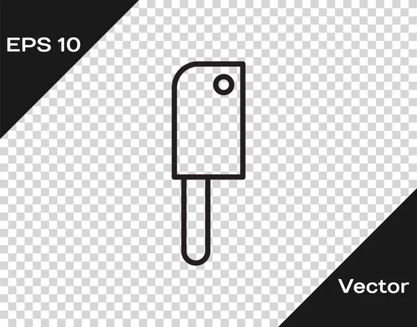 Black Line Fleischhacker Symbol Isoliert Auf Transparentem Hintergrund Küchenmesser Für — Stockvektor
