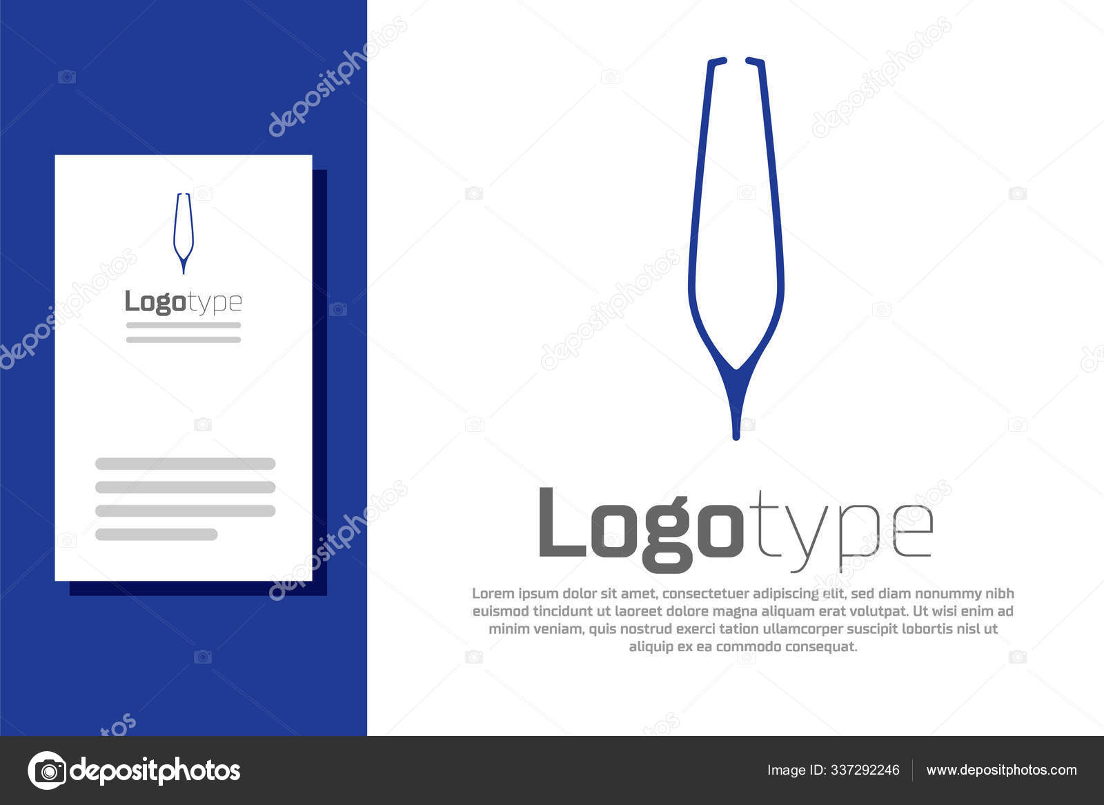 Blue Eyebrow Tweezers Icon Isolated White Background Cosmetic