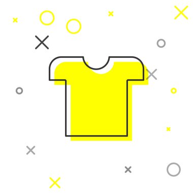 Beyaz arka planda gri çizgi tişört ikonu izole edildi. Vektör İllüstrasyonu