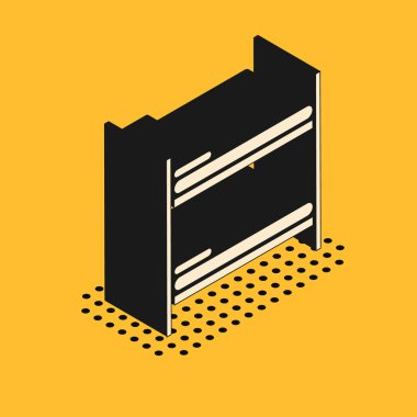 Isometric Ranza ikonu sarı arkaplanda izole edilmiş. Vektör İllüstrasyonu