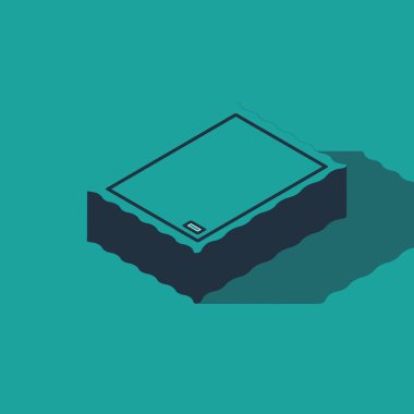 Isometric Resim simgesi yeşil arkaplanda izole edildi. Vektör İllüstrasyonu