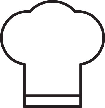Siyah çizgi Şefi şapkası simgesi beyaz arkaplanda izole edildi. Aşçılık sembolü. Aşçı şapkası. Vektör İllüstrasyonu