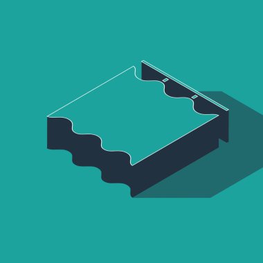 Isometric Perde simgesi yeşil arkaplanda izole edildi. Vektör İllüstrasyonu