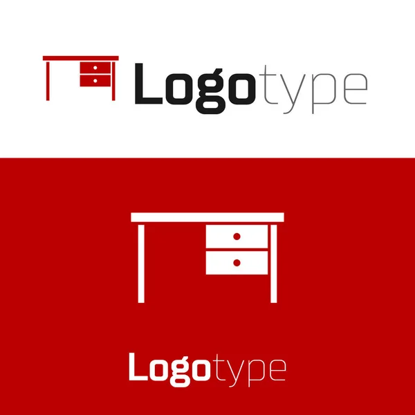 Rood Bureaupictogram Geïsoleerd Witte Achtergrond Logo Ontwerp Template Element Vector — Stockvector