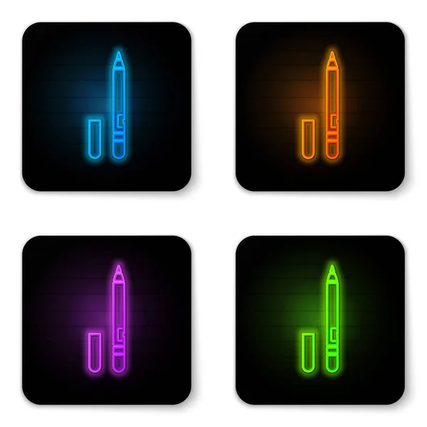 Leuchtende neonfarbene Kelle Ikone isoliert auf weißem Hintergrund