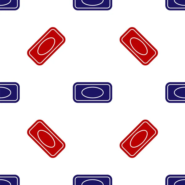 Barre Bleue Rouge Savon Avec Icône Mousse Motif Isolé Sans — Image vectorielle