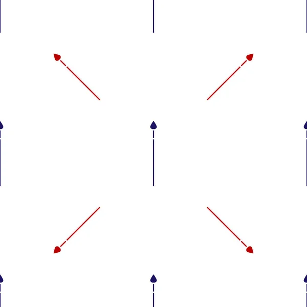 Kék Piros Középkori Lándzsa Ikon Elszigetelt Zökkenőmentes Minta Fehér Háttér — Stock Vector