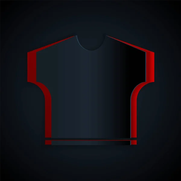 Paper Cut Shirt Icon Isolated Black Background Paper Art Style — 스톡 벡터