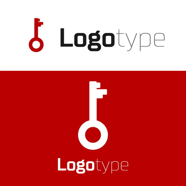 Beyaz Arkaplanda Kırmızı Eski Anahtar Simgesi Izole Edildi Logo Tasarım — Stok Vektör